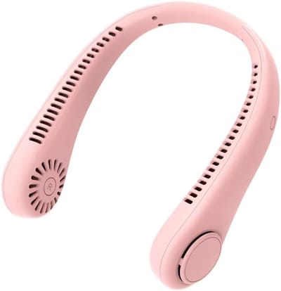 Krachtige USB Draagbare Ventilator - Mini Nek Fan - Draagbare Nek Ventilator - Met Koeling - 3 Standen - Gezichtsventilator - Handventilator - Bladloze ventilator - Draagbare ventilator klein - Hoofd Ventilator - Roze