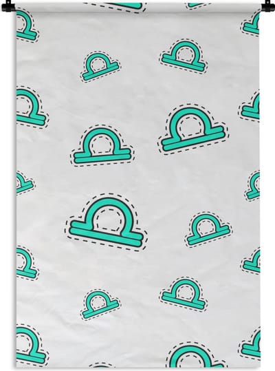 Wandkleed - Wanddoek - Weegschaal - Zodiac - Astrologie - 60x90 cm - Wandtapijt