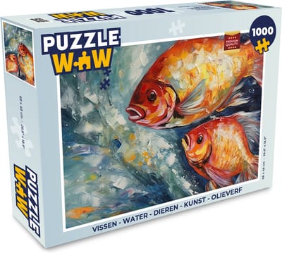 Puzzel Vissen - Water - Dieren - Kunst - Olieverf - Legpuzzel - Puzzel 1000 stukjes volwassenen