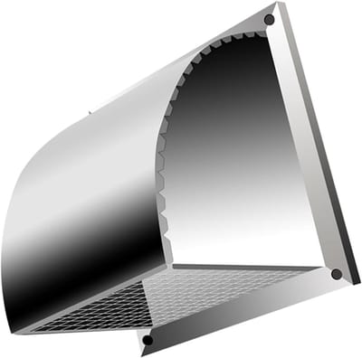 Afzuigkap met Gaas - Ventilatiekap Muurrooster - Keuken Lucht Verversen - 304 Roestvrij Staal - 45 cm - Zilver