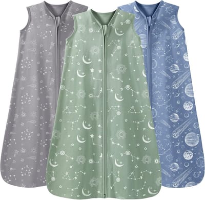 Baby Slaapzak 0,5 Tog 12-18 Maanden Zomer Slaapzak 3 Pack 100% Katoen Draagbare Deken voor Pasgeboren Babyt Peuter