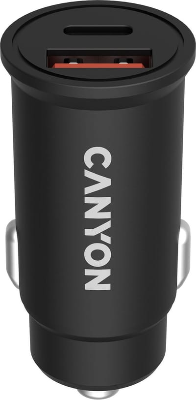 Canyon C-20B03 Serie - Autolader - USB-C PD 30W - USB-A QC3.0 - Zwart