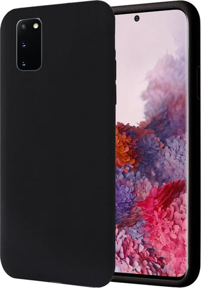 Hoesje geschikt voor Samsung Galaxy S20 - Matte Back Cover Microvezel Siliconen Case Hoes Zwart