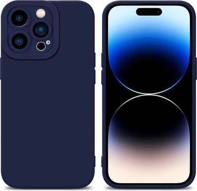 Cadorabo Hoesje geschikt voor Apple iPhone 14 PRO in FLUID DONKER BLAUW - Beschermhoes gemaakt van flexibel TPU silicone Cover Fluid Case