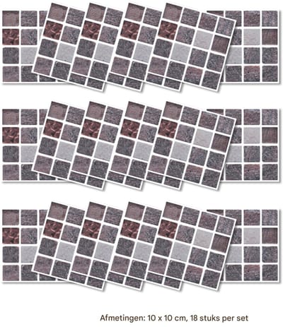 Tegelstickers - Pak Van 36 - Zelfklevend - Waterdicht - Keuken Badkamer Tegelstickers - Decoratieve Stickers - 10 X 10 Cm*QT-051-10
