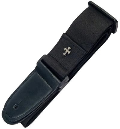 WiseGoods Premium Gitaarband Voor Akoestische Elektrische En Basgitaar - Met Plectrumhouder - Band Verstelbaar - Zwart 90-155CM