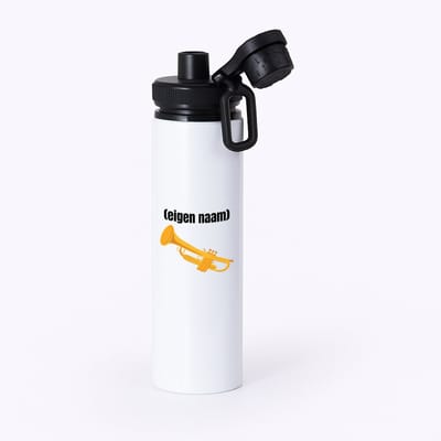 Hacebo® - trompet met eigen naam waterfles met draaidop zwart - Trompet - muziek liefhebbers - iemand die houdt van trompetten - verjaardag - cadeau - kado - geschenk - water fles - 850ML