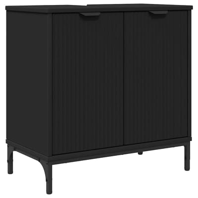 vidaXL - Wastafel - kabinet - voor - de - badkamer - Zwart - 60,5 - x - 33,5 - x - 61 - cm
