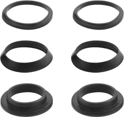 - 2-delig afdichtingsset voor 1 ¼ Inch Sifon - Rubber Afdichtende Platte Wigverbinding - Vervanging voor 1 1/4 Inch Afvoerpijp - Wastafel Geurval Sifonbuis - Sifonfles - Zwart - Badkamer Sanitair - Geschikt voor diverse wastafels
