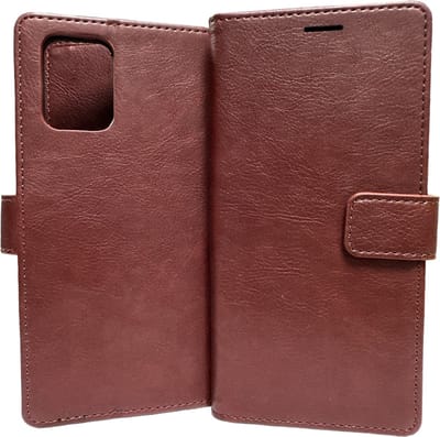 Bookcase Geschikt voor: Samsung Galaxy S10 Lite 2020 - Lichtbruin - portemonnee hoesje
