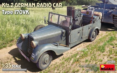 MiniArt Modelbouwpakket Militaire voertuigen - 35488 Kfz.2 Radiovoertuig Type 170VK WWII - Duitse Militaire Voertuig Plastic - 1:35 - Modelbouw