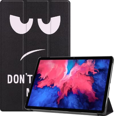 Hoes - Geschikt voor Lenovo Tab P11 - Dun & Stevig - Trifold Bookcase - Hard Cover - Hardcover Book Case - Tablet Hoesje - Don't Touch Me