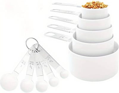 SwissBex Witte Praktische Maatlepel Set - 8-Delig - voor Precies Wegen en Meten