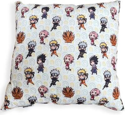 Naruto & Sasuke & Sakura Pluche Kussen Wit 38 x 38 cm - Anime Sierkussen - One Piece, Hunter x Hunter, Attack on Titan, Dragon Ball Z, My Hero Academia - Speel en knuffel met de leukste kinderkamer kussens