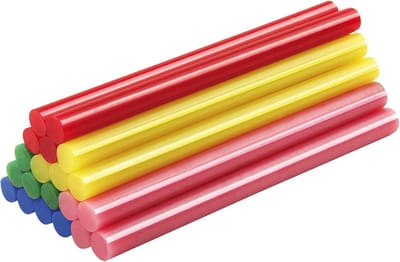 20 Gekleurde Lijmstiften Laag Temperatuur voor Lijmpistool Ø 7 mm Hobby Knutselen