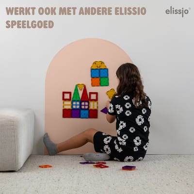 Elissio® Magneticoo Magnetische Muursticker 100x80 cm - Magneetsticker met krijtbordfunctie - Zalmroze - Magneetbord voor Kinderkamer - Boogvorm