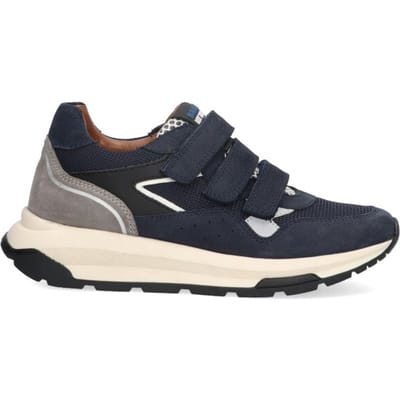Braqeez 425972-420 Jongens Lage Sneakers - Blauw - Leer - Klittenband