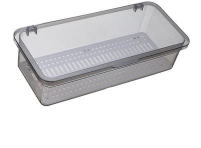 Dailygoods- Bestekbak Sneldrogend - Opbergdoos met Deksel - Kunststof - 25x10x7 cm - Stofdicht - Tevredenheidsgarantie