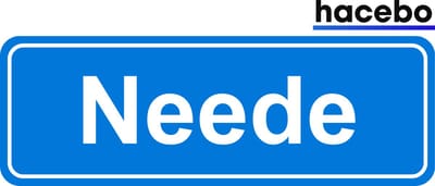 Hacebo - Plaatsnaam Sticker - 29x10 CM - Neede sticker - Verkeersborden sticker - grappige cadeaus - Neede