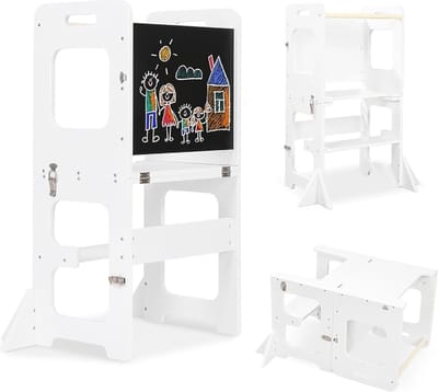 Lexium Leertoren opvouwbaar - Learning Tower - Leertoren keukenhulp - Leer Toren - Montessori Leertoren - Opstapje - Kindertrapje
