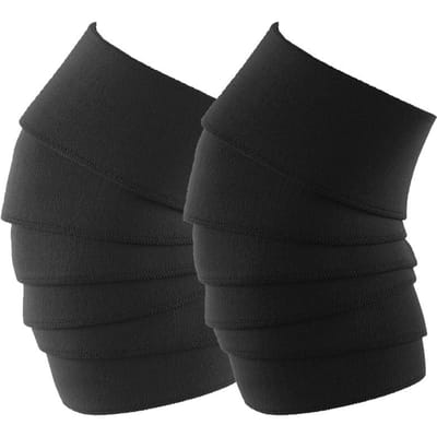Genouillère Premium Rigide pour Haltérophilie 2,5 Mètres Sans Velcro Options de Couleurs Rouge Noir Bandes de Genou 1 Paire length 2.5meters