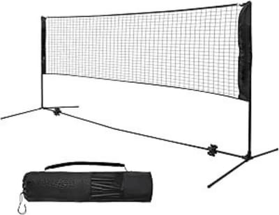 Badmintonnet - Sportnet - Volleybalnet - Tennisnet - Badmintonnet - Complete Set met Stokken, Net, Grondpinnen en Spanner Touwen - Multifunctioneel Inzetbaar