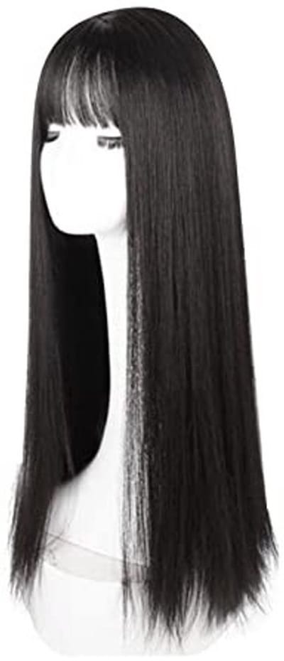 Dailygoody - Synthetische Pruik - Cosplay Feest - 72cm Lange Zwarte