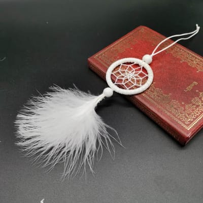 Mini attrape-rêves pour voiture, sac, téléphone portable, pendentif, carillons éoliens, plumes, décoration d'intérieur, décoration murale, attrape-rêves fait à la main, cadeau brown