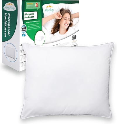 Hoofdkussen - Luxe Set van 2 OrthoMedic Box Hoofdkussen - Boxkussen - 3D polyester vezel - 900 Gram Kussen Vulling - Veerkrachtig Hoofdkussen - Ventilerend & Wasbaar - 60x70x10 cm - 2 Stuks