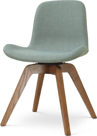 Nolon Noor-Fé draaibare Eetkamerstoel saliegroen - walnoot houten onderstel - comfortabel - scandinavisch - stoffen zitting