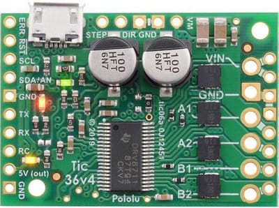Tic 36v4 USB Multi-Interface High-Power Stepper Motor Controller (Soldered) Pololu 3140