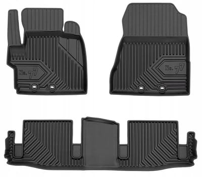 Frogum No.77 Rubberen Automatten Set – Geschikt voor TOYOTA iQ 2008-2016 – 3-delig (Inclusief doorlopende achtermat) – TPE Premium Kwaliteit – Hoge Rand 4 cm – Geurloos – Zwart