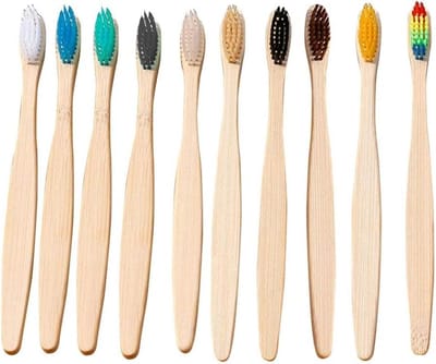 Bamboe Tandenborstels - Zachte Borstels - Dagelijkse Mondverzorging - Natuurlijk Materiaal - 10 Stuks - Natuurlijk