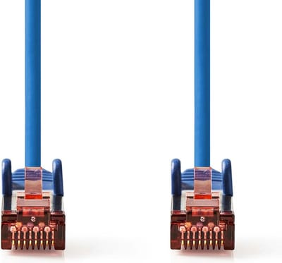 Nedis CAT6 Netwerkkabel - RJ45 Male - RJ45 Male - S/FTP - 10.0 m - Rond - LSZH - Blauw - Label