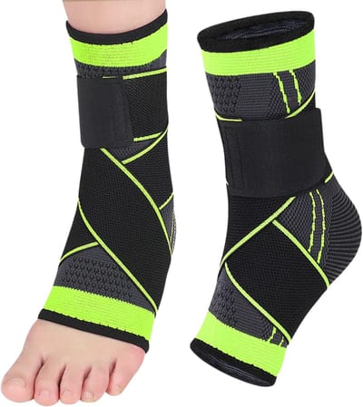 Goodli Enkelbrace - Maat M - Voor Ondersteuning en het Voorkomen van Blessures - Enkelbandage voor Dames en Heren - Voetbrace met Compressie - Enkelband - Enkelsteun - Enkelbeschermer