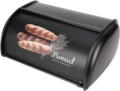 Broodtrommel - Keuken Opberger - Brood Vers Houden - Grote Capaciteit - 34 cm Breed - Zwart