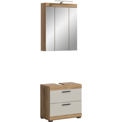 Scout badkamercombinatie inclusief verlichting kasjmier mat MDF TZ Evoke Eiken NB - 34x60x191cm