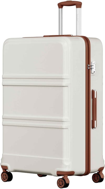 CORE Reiskoffer - Grote koffer - Vakantiekoffer - Bagagekoffer - 28-inch reiskoffer - XL trolley - 97L - 75x48x30cm - Beige en Bruin