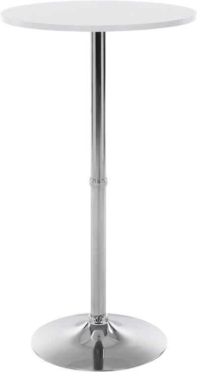 Ronde Hoge Bartafel Ø 60 cm - Wit Houten Tafelblad met Metalen Standaard