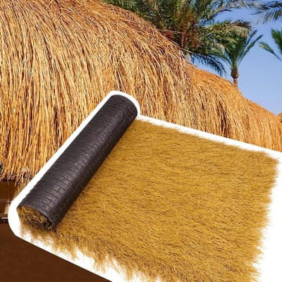 Synthetisch riet rol - Kunst riet dakbedekking - Tuin decoreren - Waterbestendig en brandvertragend - 05 x 1 m - Natuurlijk