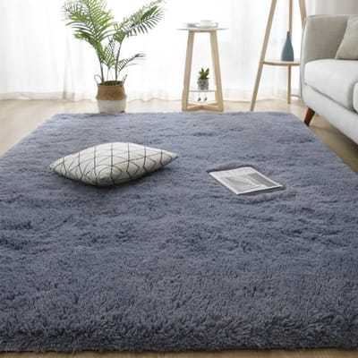 Grand tapis de sol gris pour salon, Table basse, 160x230, pour chambre d'enfant, chambre à coucher, cheveux longs, moelleux 160x200cm 63x78inch