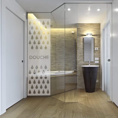 Privacy raamfolie - Douche - Zelfklevende raamfolie voor douchedeuren en ramen - 120x35cm