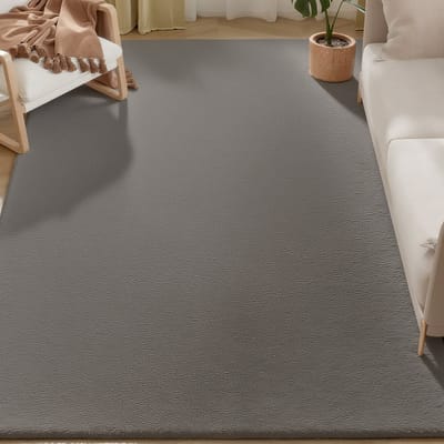 HOMCOM-Tapijt-Polyester-200x140x2.5cm-Lichtgrijs