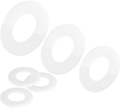 20 Stuks Plastic Ringen, M10 Vlakke Isolatie Nylon Washers, 10mm ID 20mm OD 2mm Dikte voor Schroeven en Isolatie - Wit