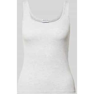 Tanktop met fijnrib en ronde hals
