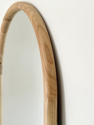 Nordic Style® Boogspiegel 190x90cm - Naturel Grenen hout - Scandinavische Spiegels - Halfrond - Pas spiegel - Staande spiegel - Kleedkamer spiegel - Pas - Boog - Half Rond Ronde - Woonkamer - Wand - Muurspiegel - Muur