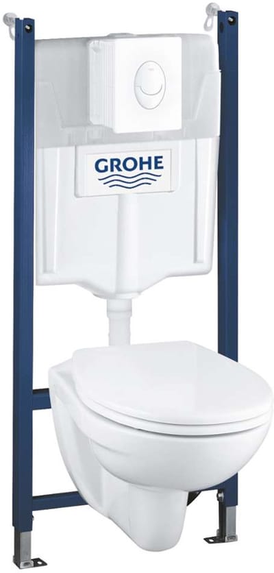 Grohe Solido - Voorwand montageset, toilet en softclose zitting, Skate Air bedieningsplaat, alpine wit 39116000