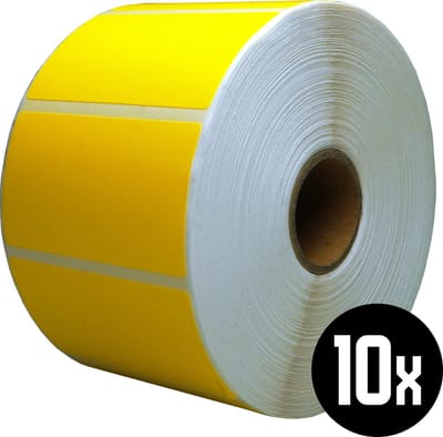 DULA Compatible Zebra Labels 57x32mm - 1500 etiketten per rol - kern 25mm - Geel - Permanent - 10 ro