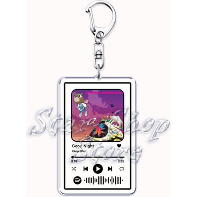 Klassiek Kanye Rap Album Graduation Sleutelhangers Sleutelring voor Accessoires Tas Beer Muziek YE Hanger Sleutelring Ring Sieraden Fans Cadeaus white