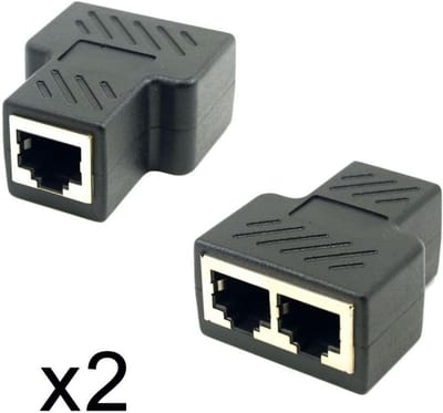 RJ45 Splitter Adapter Ethernet LAN Netwerkverdeler 1 naar 2 Poorten Cat6 Compatibel